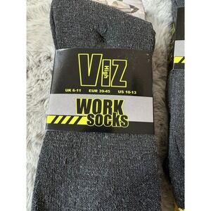 Viz High reflective Work‎ Socks 2 Pack Gray And Yellow Size 10-13